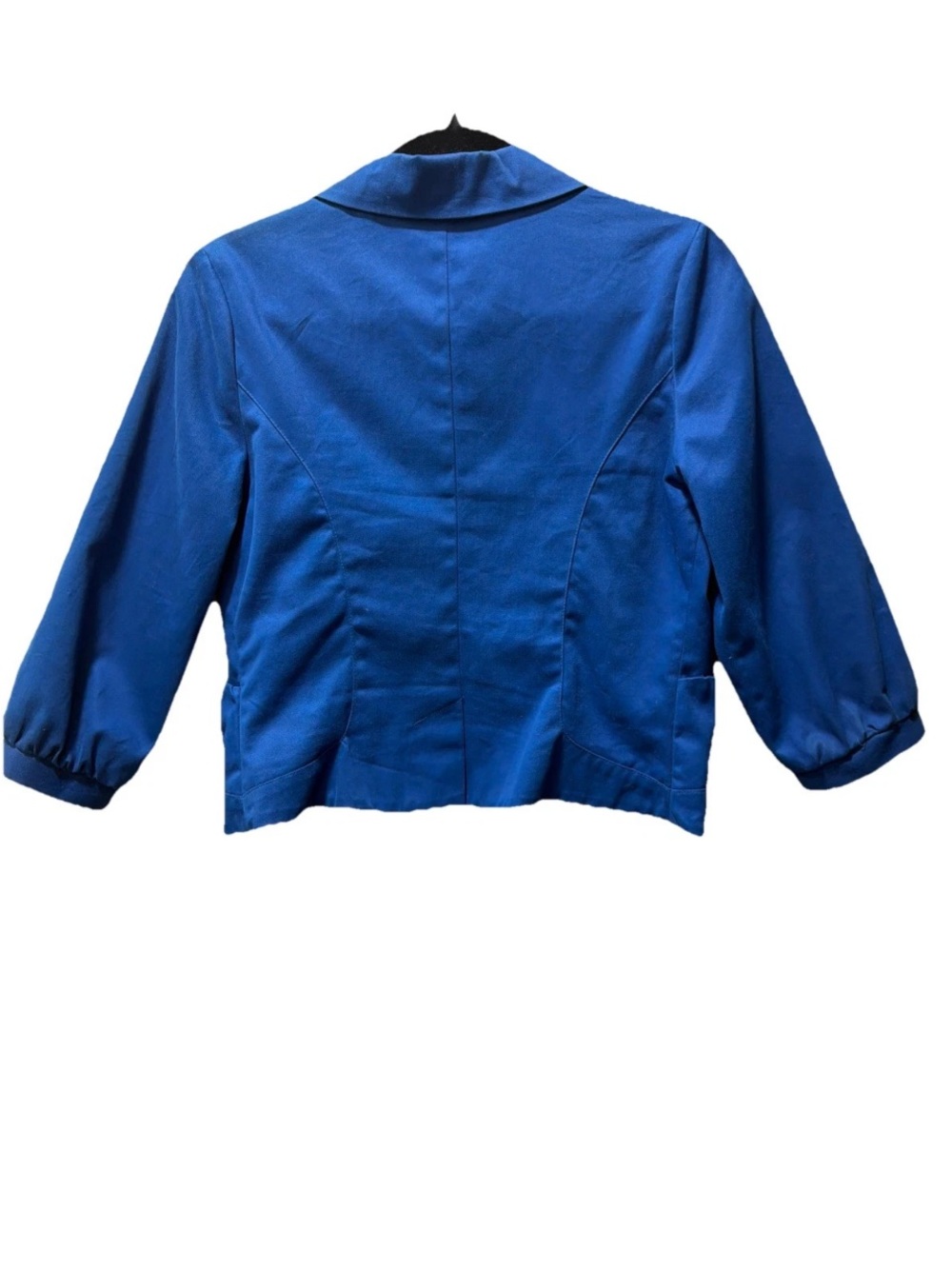 Coco and Chase Sapphire Blue Brushed Soft Denim Cropped Blazer Single Button EUC - Picture 2 of 7